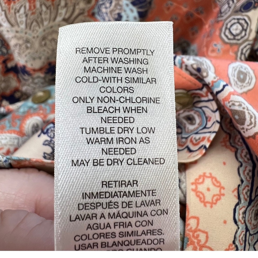 Chico's Size 2 Paisley Patchwork Button Down Shir… - image 6